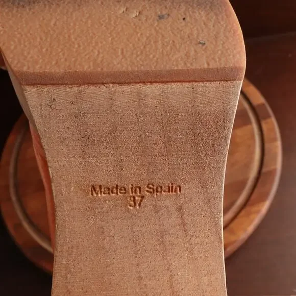 Free People Leather Platform Mules in Orange and Brown - Picture 11 of 14